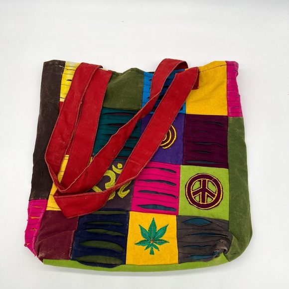 Colorful patchwork hippie tote bag - Picture 15 of 16